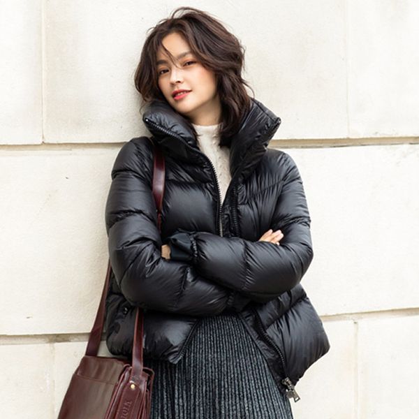 90% white duck down coat winter jacket women stand collar solid black female down coat loose oversized womens short puffer parka t200917
90% white duck down coat winter jacket women stand collar solid black female down coat loose oversized womens short puffer parka t200917