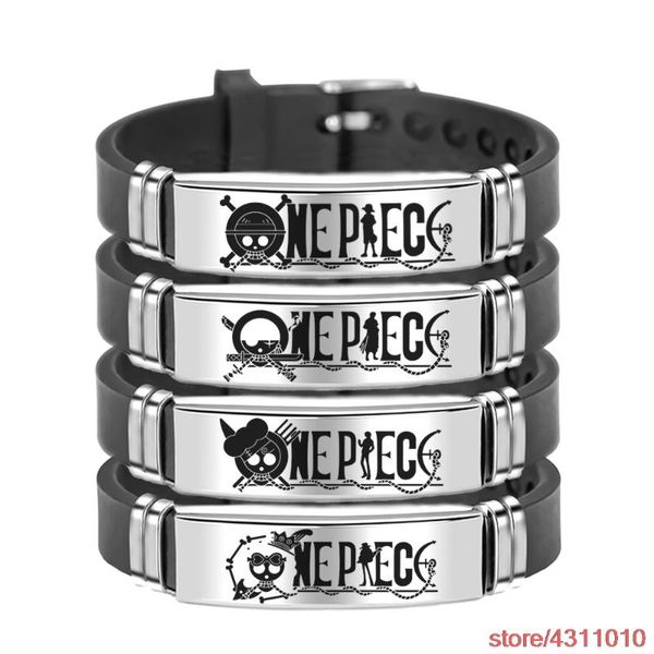 charm bracelets 2021 anime one piece silicone stainless steel bracelet skull fashion punk for women men wristband jewelry, Golden;silver
charm bracelets 2021 anime one piece silicone stainless steel bracelet skull fashion punk for women men wristband jewelry, Golden;silver