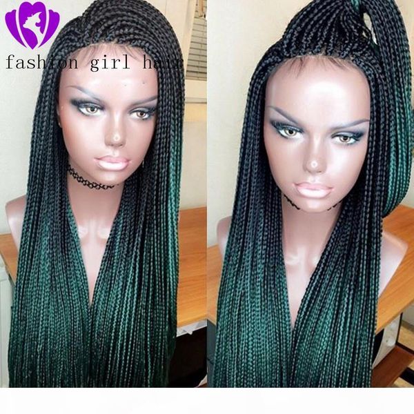 long braided wigs ombre green color synthetic lace front wig cosplay ombre wig braids wig for black women girl, Black;brown
long braided wigs ombre green color synthetic lace front wig cosplay ombre wig braids wig for black women girl, Black;brown