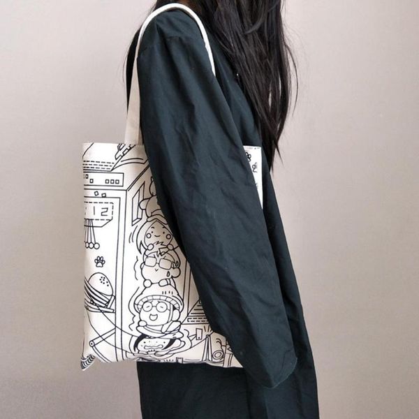 htnbo women's bag fashionable lady student art pen pen folding environmental friendly canvas bag color shoulder shopping
htnbo women's bag fashionable lady student art pen pen folding environmental friendly canvas bag color shoulder shopping