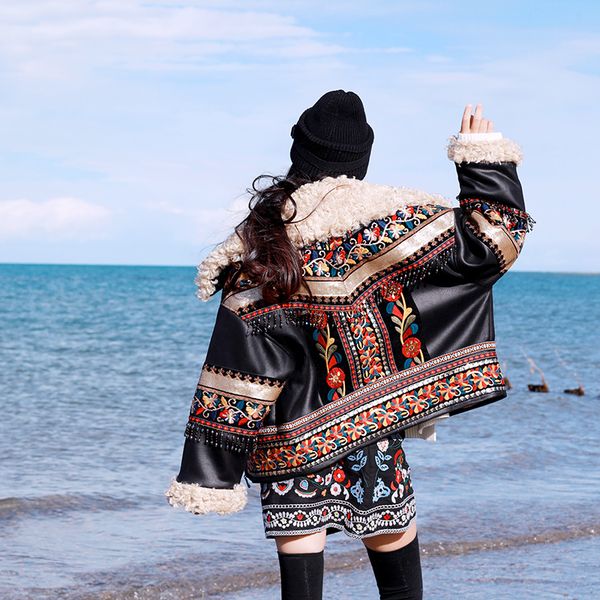 aigyptos winter women exotic vintage loose embroidery tassel pu leather lambswool patchwork warm black locomotive jacket 201029, Black;brown
aigyptos winter women exotic vintage loose embroidery tassel pu leather lambswool patchwork warm black locomotive jacket 201029, Black;brown