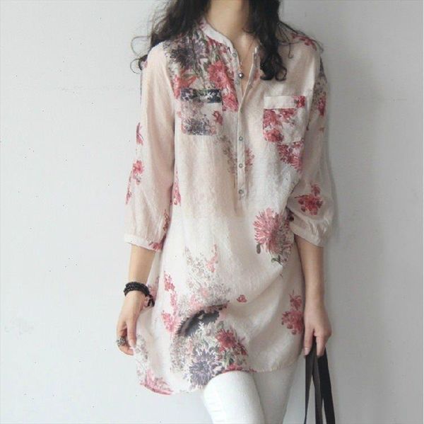 women and blouses 2021 plus size summer long sleeve v neck women shirts floral print vintage blouse women clothing, White
women and blouses 2021 plus size summer long sleeve v neck women shirts floral print vintage blouse women clothing, White