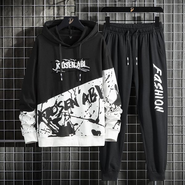 2021 new korean tracksuit hip hop letter printed patchwork men hoodies streewear slim youth fashion jogging suit 2 piece set 4v2k, Black
2021 new korean tracksuit hip hop letter printed patchwork men hoodies streewear slim youth fashion jogging suit 2 piece set 4v2k, Black