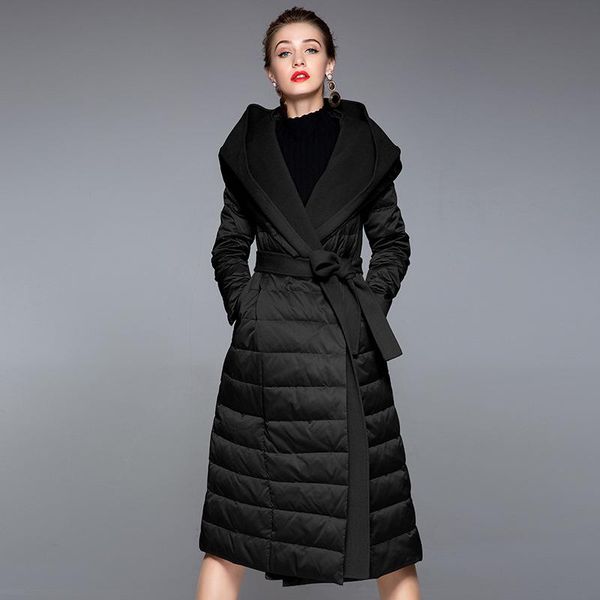 women's down & parkas 2021 women winter long coat slim a-line white duck hooded warm with belt casaco feminino, Black
women's down & parkas 2021 women winter long coat slim a-line white duck hooded warm with belt casaco feminino, Black