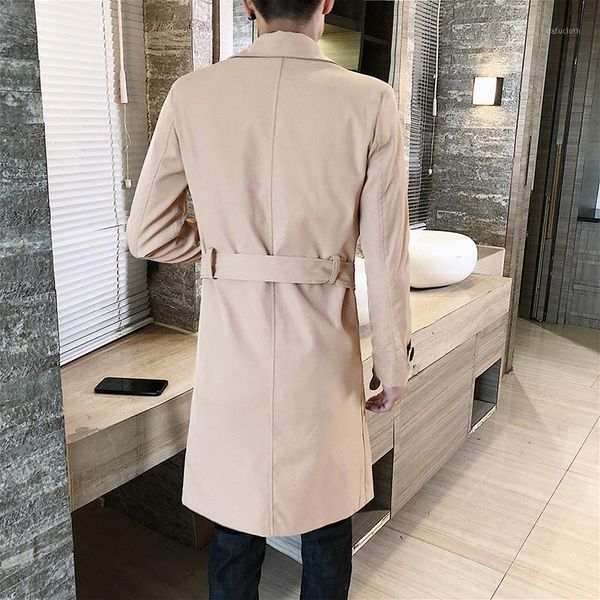 men trenchcoat british style double breasted lapel collar long slim outwear new men's fashion solid business casual windbreaker1, Tan;black
men trenchcoat british style double breasted lapel collar long slim outwear new men's fashion solid business casual windbreaker1, Tan;black