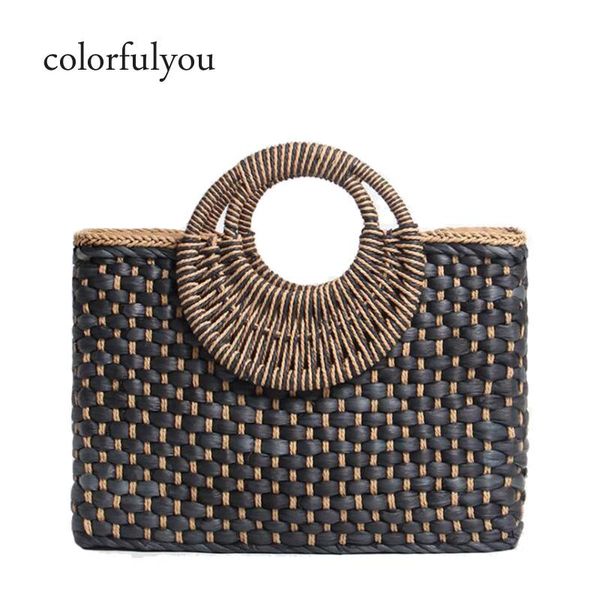 rattan woven handbag with round handle simple style black straw tote bag with zipper 2020 women beach bag large capacity
rattan woven handbag with round handle simple style black straw tote bag with zipper 2020 women beach bag large capacity