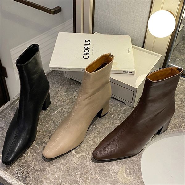 2021 winter women's fashion pastel ankle trending boots apricot block luxury high lady shoes with low heels rc1j, Black
2021 winter women's fashion pastel ankle trending boots apricot block luxury high lady shoes with low heels rc1j, Black