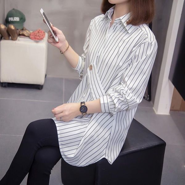 plus size chiffon striped long shirts for women 2020 autumn trendy loose long sleeve korean ladies blouse oversized blusas, White
plus size chiffon striped long shirts for women 2020 autumn trendy loose long sleeve korean ladies blouse oversized blusas, White