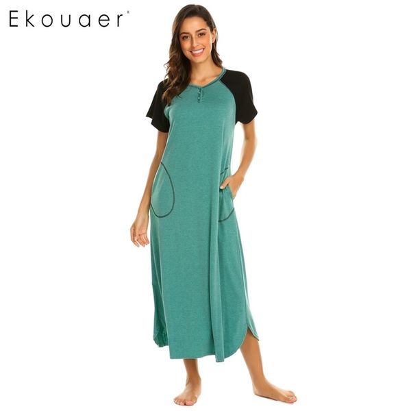 ekouaer women nightshirt sleepwear dress v-neck short sleeve patchwork long nightgown chemise nightdress soft lounge dress y200425, Black;red
ekouaer women nightshirt sleepwear dress v-neck short sleeve patchwork long nightgown chemise nightdress soft lounge dress y200425, Black;red