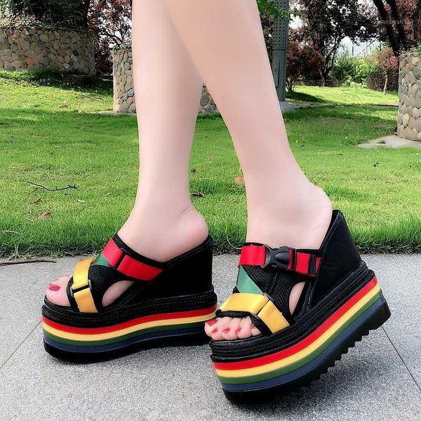 slippers sponge cake platform wedge heel fishmouth sandal with hollow out bottom for ladies summer 15cm super high shoes1, Black
slippers sponge cake platform wedge heel fishmouth sandal with hollow out bottom for ladies summer 15cm super high shoes1, Black