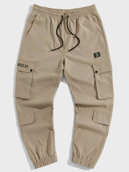 men letter graphic flap pocket patch detail cargo pants n6jy#, Black
men letter graphic flap pocket patch detail cargo pants n6jy#, Black