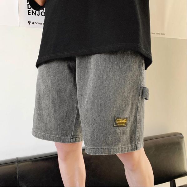 men's shorts 2021 trend japanese summer korean version of the loose five points casual denim streetwear, White;black
men's shorts 2021 trend japanese summer korean version of the loose five points casual denim streetwear, White;black