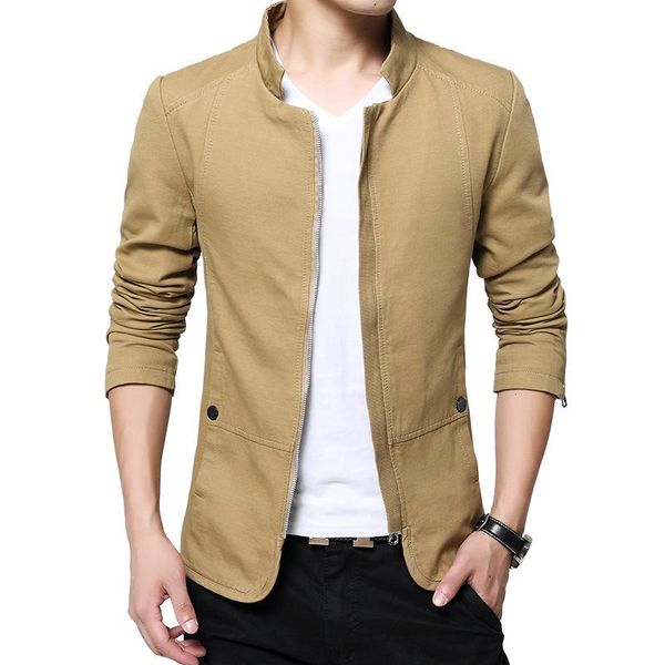 large size autumn new men's stand collar cotton washed jacket male slim fit long sleeve zipper cardigan jacket man's clothes 5xl, Black;brown
large size autumn new men's stand collar cotton washed jacket male slim fit long sleeve zipper cardigan jacket man's clothes 5xl, Black;brown