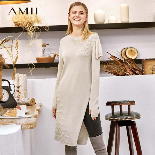 amii minimalist women long sweater autumn winter preppy style solid side slit long sleeve female pullover sweater 118404931, White;black
amii minimalist women long sweater autumn winter preppy style solid side slit long sleeve female pullover sweater 118404931, White;black