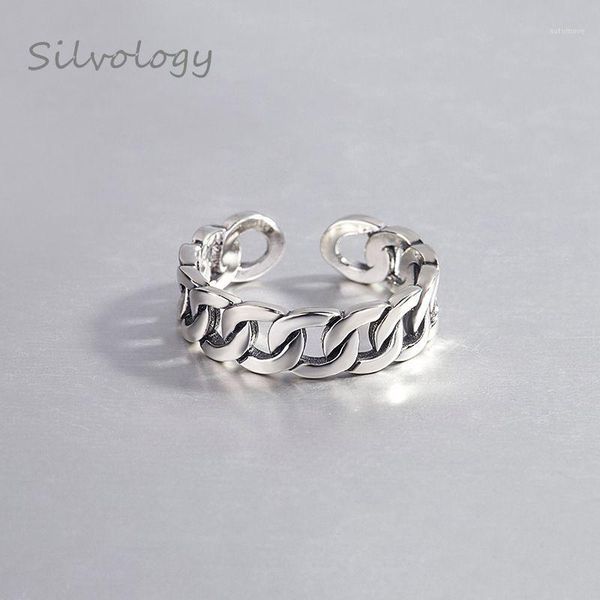 silvology sterling 925 silver rough chain rings vintage art simple wild texture open japan korea rings for women elegant jewelry1, Golden;silver
silvology sterling 925 silver rough chain rings vintage art simple wild texture open japan korea rings for women elegant jewelry1, Golden;silver