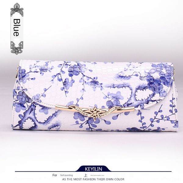 spring 2020 hand with national characteristics blue and white porcelain pattern single shoulder straddle summer cheongsam handbag summer che