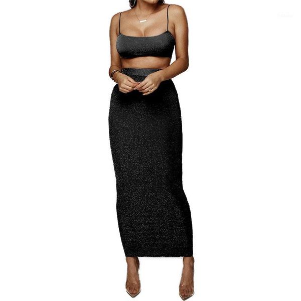 women's sets spaghetti strap short crop long skirts 2 pieces set glitter shine suits bodycon party club outfits m05191, White
women's sets spaghetti strap short crop long skirts 2 pieces set glitter shine suits bodycon party club outfits m05191, White