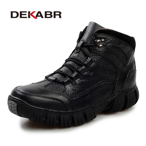 dekabr genuine autumn winter shoes men fashion lace-up waterproof leather male boots y200915, Black;brown
dekabr genuine autumn winter shoes men fashion lace-up waterproof leather male boots y200915, Black;brown