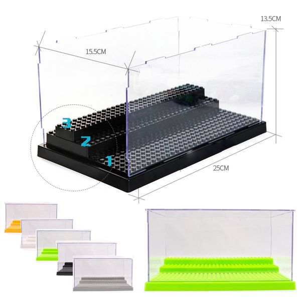 1 box 3 steps display case/box dustproof showcase gray base for blocks acrylic plastic display box case 25.5x15.5x13.8cm 1008
1 box 3 steps display case/box dustproof showcase gray base for blocks acrylic plastic display box case 25.5x15.5x13.8cm 1008