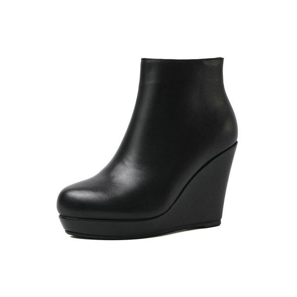 genuine leather wedges platform high heels boots shoes woman 2021 autumn winter concise party working ankle boots, Black
genuine leather wedges platform high heels boots shoes woman 2021 autumn winter concise party working ankle boots, Black