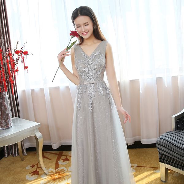 Robe de soiree grey elegance V-Neck Lace up evening dress Lace tulle slim long party dress vestido de festa prom dresses, Gray
Robe de soiree grey elegance V-Neck Lace up evening dress Lace tulle slim long party dress vestido de festa prom dresses, Gray