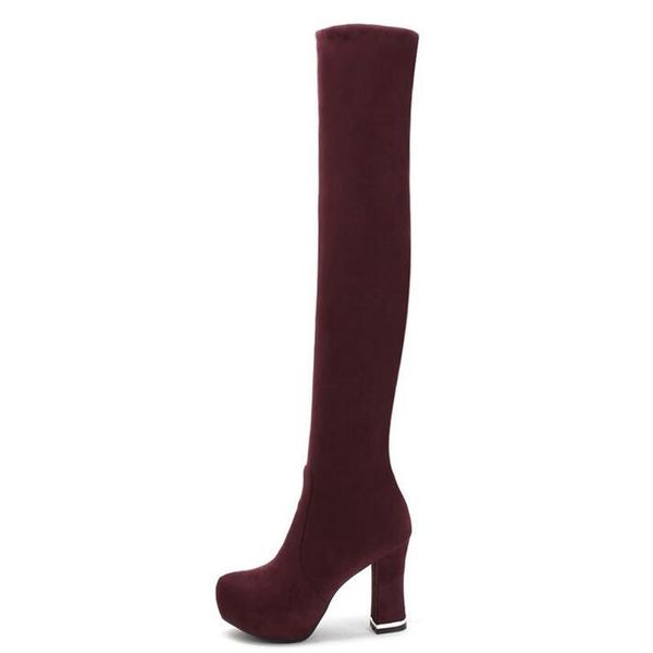 europe and america over the knee boots super heel coarse heel round head chivalry boots suede elastic force women tide, Black
europe and america over the knee boots super heel coarse heel round head chivalry boots suede elastic force women tide, Black