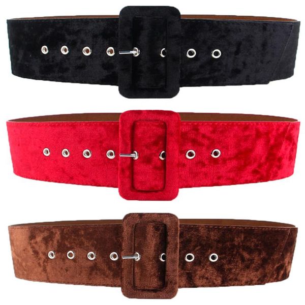 women ladies velvet waist wide belt adjustable dress jeans corset waistband bltll0519, Black;brown
women ladies velvet waist wide belt adjustable dress jeans corset waistband bltll0519, Black;brown