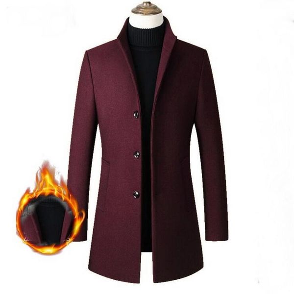 2020 autumn winter new mid-length single-breasted stand-collar woolen coat men's wool trench overcoat, Black
2020 autumn winter new mid-length single-breasted stand-collar woolen coat men's wool trench overcoat, Black