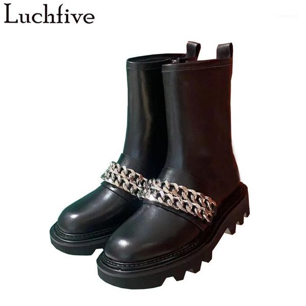 boots chains decor genuine leather women thick sole platform shoes woman round toe ankle black botas feminina1
boots chains decor genuine leather women thick sole platform shoes woman round toe ankle black botas feminina1