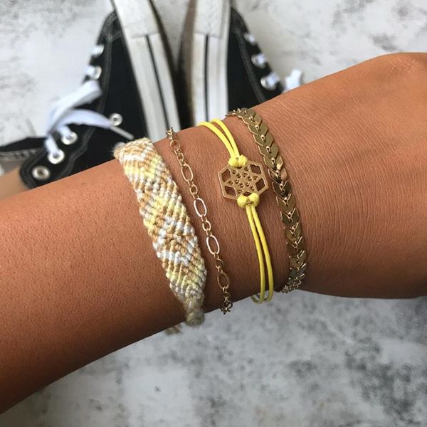 4 pcs beautiful hand-woven bracelet women bohemian weave rope bracelets ladies fashion bracelets bangles christmas jewelry new, Black
4 pcs beautiful hand-woven bracelet women bohemian weave rope bracelets ladies fashion bracelets bangles christmas jewelry new, Black