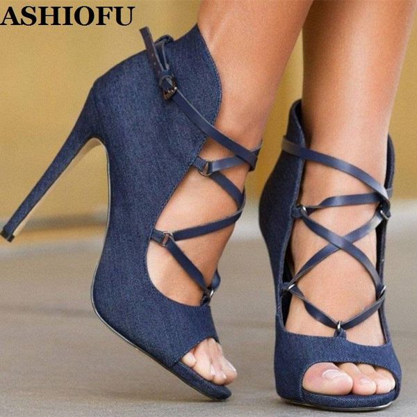 ashiofu new handmade women high heel pumps cross-straps denim-leather party prom shoes large size fashion court shoes, Black
ashiofu new handmade women high heel pumps cross-straps denim-leather party prom shoes large size fashion court shoes, Black