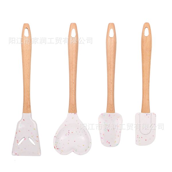 candy pattern silicone kitchenware 4-piece set baking tool butter shovel heart-shaped spoon creative design tool
candy pattern silicone kitchenware 4-piece set baking tool butter shovel heart-shaped spoon creative design tool