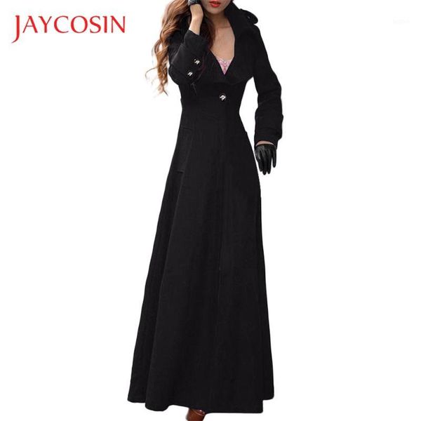jaycosin winter lapel slim womens coat trench jacket long parka overcoat outwear polyester material button decoration1, Black 
jaycosin winter lapel slim womens coat trench jacket long parka overcoat outwear polyester material button decoration1, Black