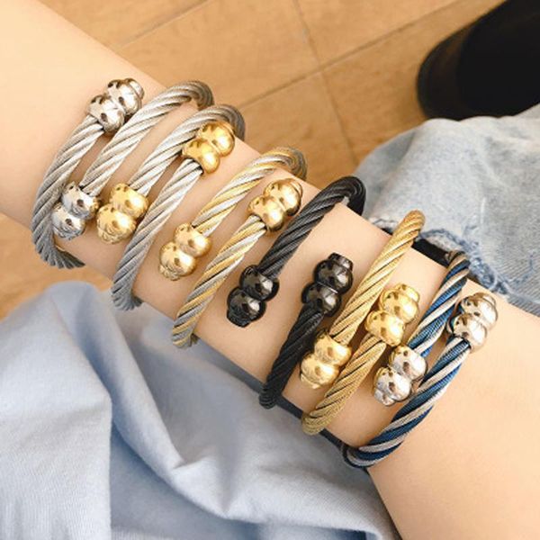 bangle selling titanium steel women's jewelry 2021 fashion simple wire opening multi color matching bracelet, Black
bangle selling titanium steel women's jewelry 2021 fashion simple wire opening multi color matching bracelet, Black