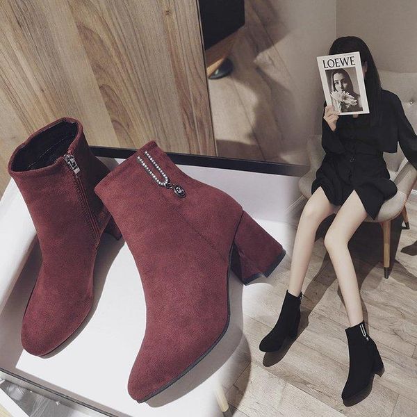 boots 2021 arrival women high heel ankle suede leather zip short plush square black winter size35-40
boots 2021 arrival women high heel ankle suede leather zip short plush square black winter size35-40