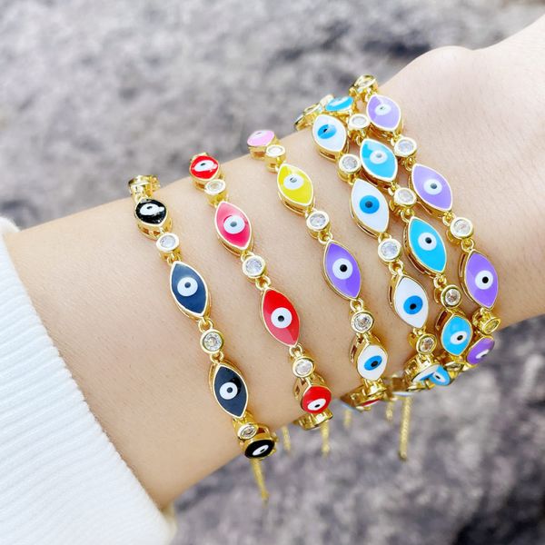 selling bohemian style enamel oval evil eye charm bracelet jewelry for women gift, Golden;silver
selling bohemian style enamel oval evil eye charm bracelet jewelry for women gift, Golden;silver