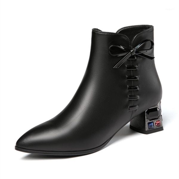 genuine leather new side zipper women ankle boots crystal high heels boots elegant wedding party shoes woman women winter1, Black
genuine leather new side zipper women ankle boots crystal high heels boots elegant wedding party shoes woman women winter1, Black