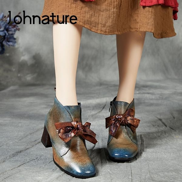 johnature 2020 new spring platform women shoes retro round toe genuine leather zip square heel butterfly-knot ankle boots q1104, Black
johnature 2020 new spring platform women shoes retro round toe genuine leather zip square heel butterfly-knot ankle boots q1104, Black