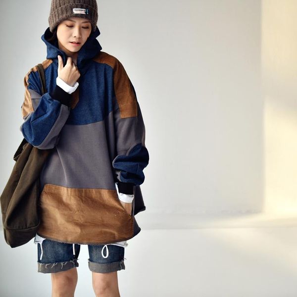 micoco r3655c literature and art restoring ancient ways contrast color joining together loose and casual personality hooded, Black
micoco r3655c literature and art restoring ancient ways contrast color joining together loose and casual personality hooded, Black