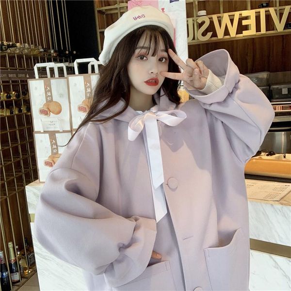 autumn winter mid-length hooded woolen cloth women korean loose sweet cute tender flared sleeves coat girl outer coat, Black
autumn winter mid-length hooded woolen cloth women korean loose sweet cute tender flared sleeves coat girl outer coat, Black