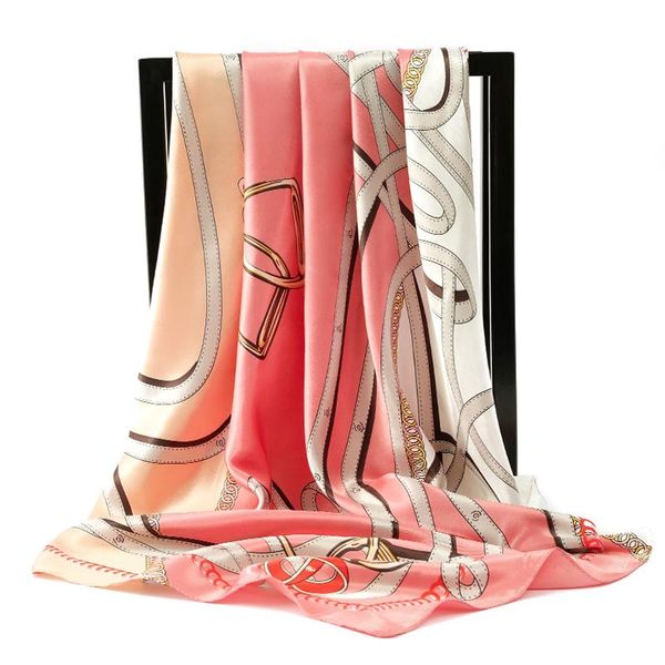 women silk scarf fashion chain print square head scarves lady shawls silk women scarf foulard satin hijab 90*90cm, Blue;gray
women silk scarf fashion chain print square head scarves lady shawls silk women scarf foulard satin hijab 90*90cm, Blue;gray