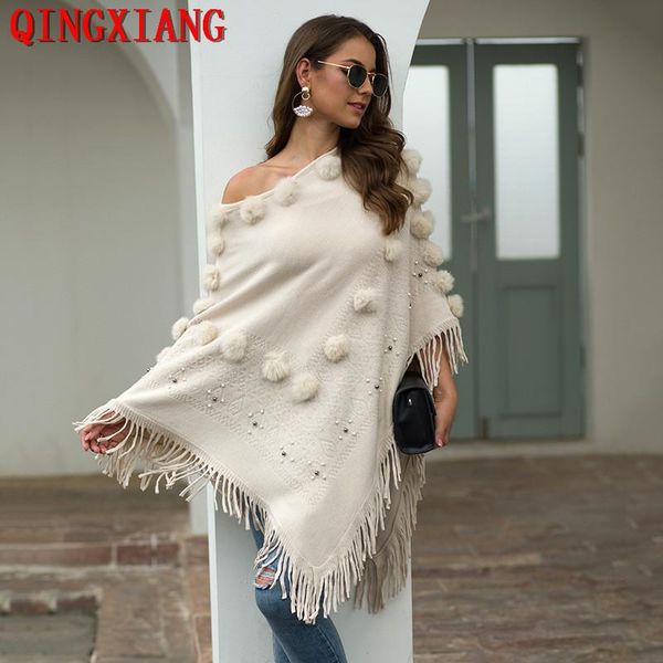 2020 autumn winter women plus size triangle tassel knitted sweaters shawl fur ball poncho cape faux fur loose beading pullovers, Blue;gray
2020 autumn winter women plus size triangle tassel knitted sweaters shawl fur ball poncho cape faux fur loose beading pullovers, Blue;gray