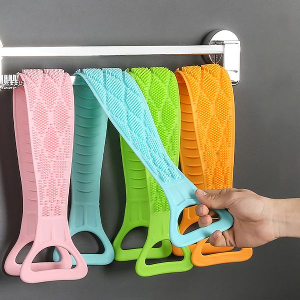 silicone back scrubber soft bath exfoliating brush bath belt scrub belt shower brushes skin cleaner massager body cleaning tools
silicone back scrubber soft bath exfoliating brush bath belt scrub belt shower brushes skin cleaner massager body cleaning tools
