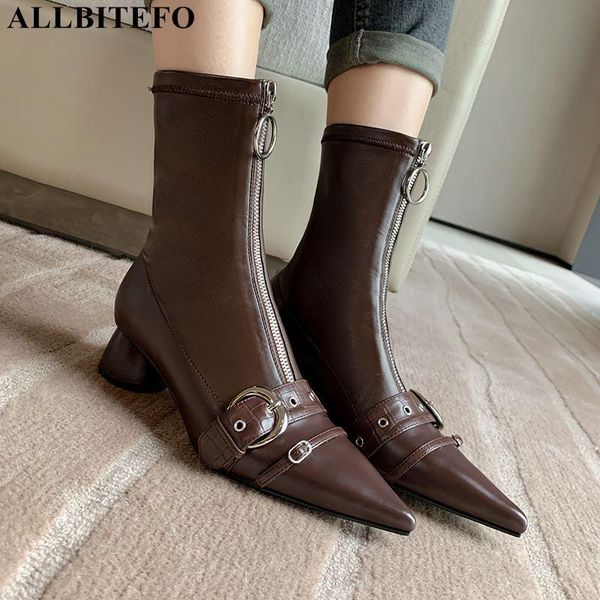 boots allbitefo fashion brand thick heels ankle for women genuine leather high buckle heel shoes, Black
boots allbitefo fashion brand thick heels ankle for women genuine leather high buckle heel shoes, Black