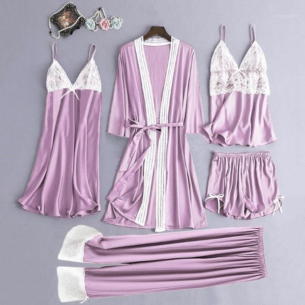 women's sleepwear 5pc pijama satin pyjama women lace camisole trousers shorts lingerie nightdress robe lounge mujer plus size #r251, Black;red
women's sleepwear 5pc pijama satin pyjama women lace camisole trousers shorts lingerie nightdress robe lounge mujer plus size #r251, Black;red