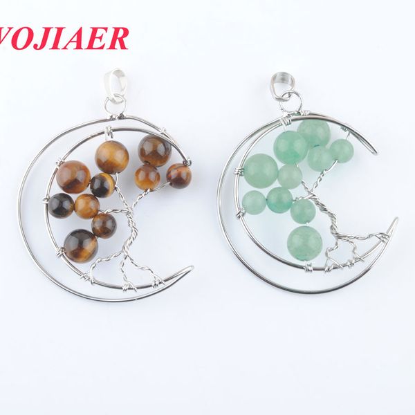 wojiaer natural stone pendants for women crystal moon tree of life round beads diy handmade necklace lucky jewelry bo923, Silver
wojiaer natural stone pendants for women crystal moon tree of life round beads diy handmade necklace lucky jewelry bo923, Silver