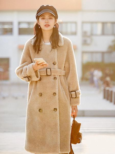 fur fashion high jacket quality 100% wool women's jacket 2021 soft warm sheep shearing coat female femmes manteaux zjt423, Black
fur fashion high jacket quality 100% wool women's jacket 2021 soft warm sheep shearing coat female femmes manteaux zjt423, Black
