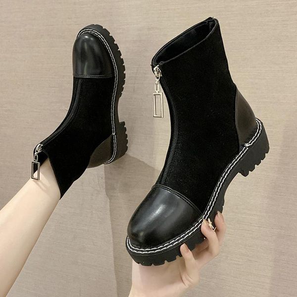 rock shoes woman low heels booties round toe luxury designer lady boots boots-women mid-calf booties women zipper fashion, Black
rock shoes woman low heels booties round toe luxury designer lady boots boots-women mid-calf booties women zipper fashion, Black