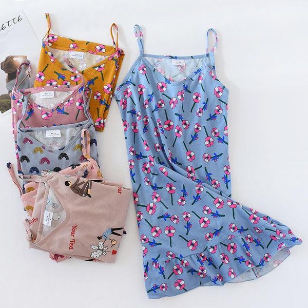 women's sleepwear women's summer cotton suspender nightdress korean version of loose sweet cute home night dress camisones para do, Black;red
women's sleepwear women's summer cotton suspender nightdress korean version of loose sweet cute home night dress camisones para do, Black;red