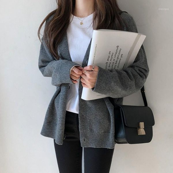 2020 autumn winter women's cardigan sweater knitted oversized jacket girls korean chic woman's sweater cashmere elegant1, White
2020 autumn winter women's cardigan sweater knitted oversized jacket girls korean chic woman's sweater cashmere elegant1, White